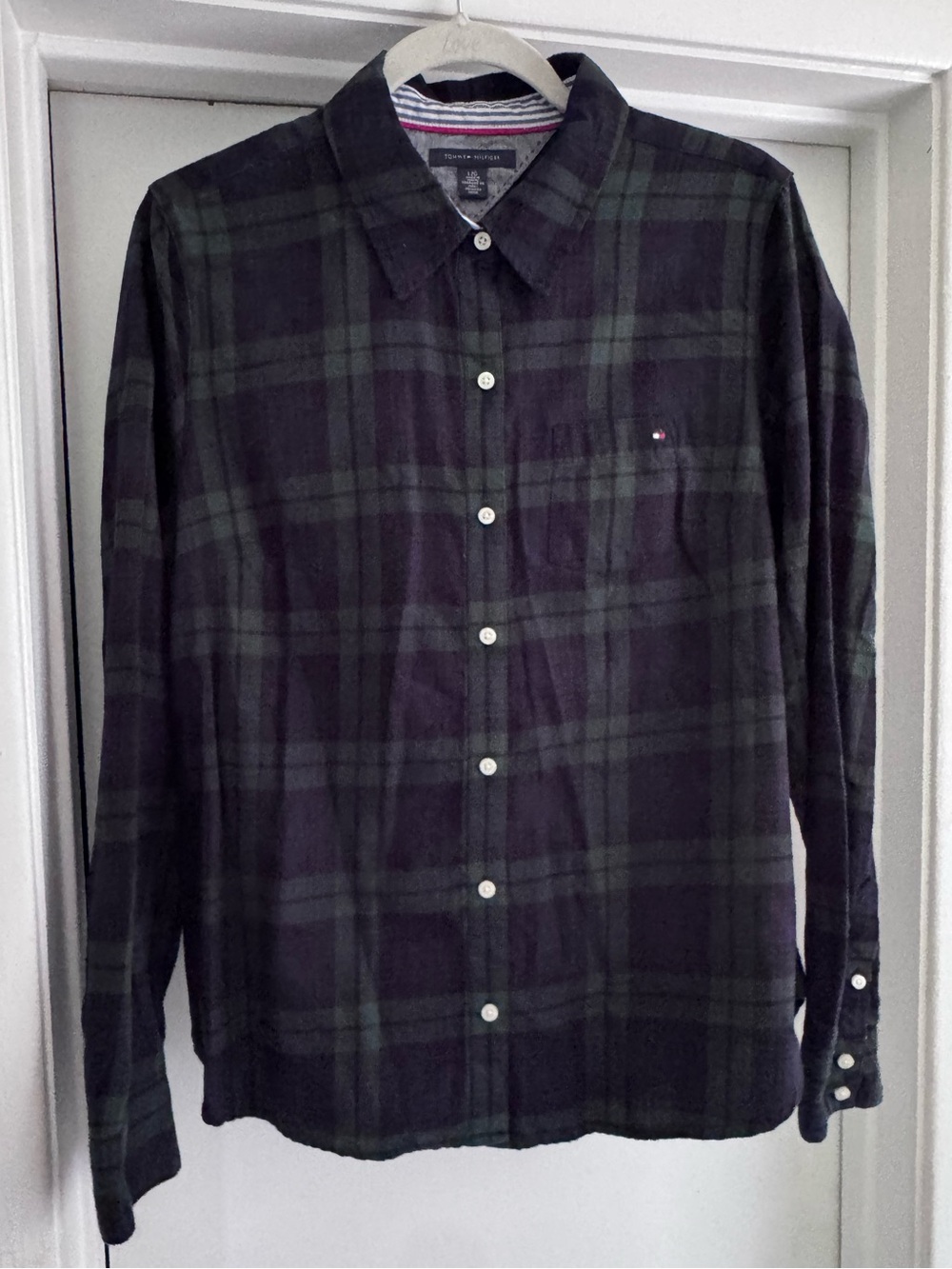 Tommy Hilfiger Dark Green & Navy Plaid Button-Down Shirt